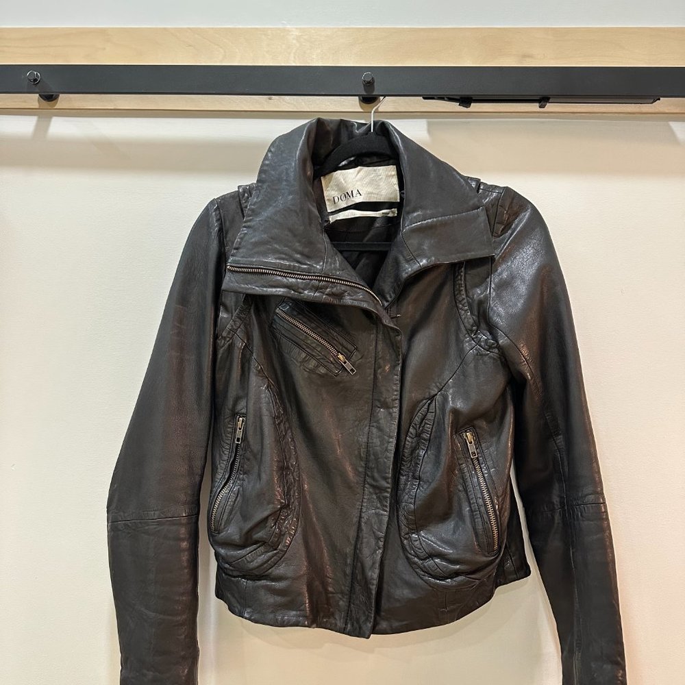 DOMA Black Leather Jacket